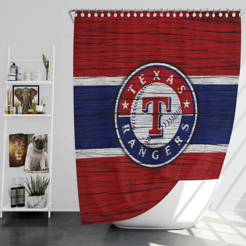 Texas Rangers American Mlb Baseball Shower Curtain