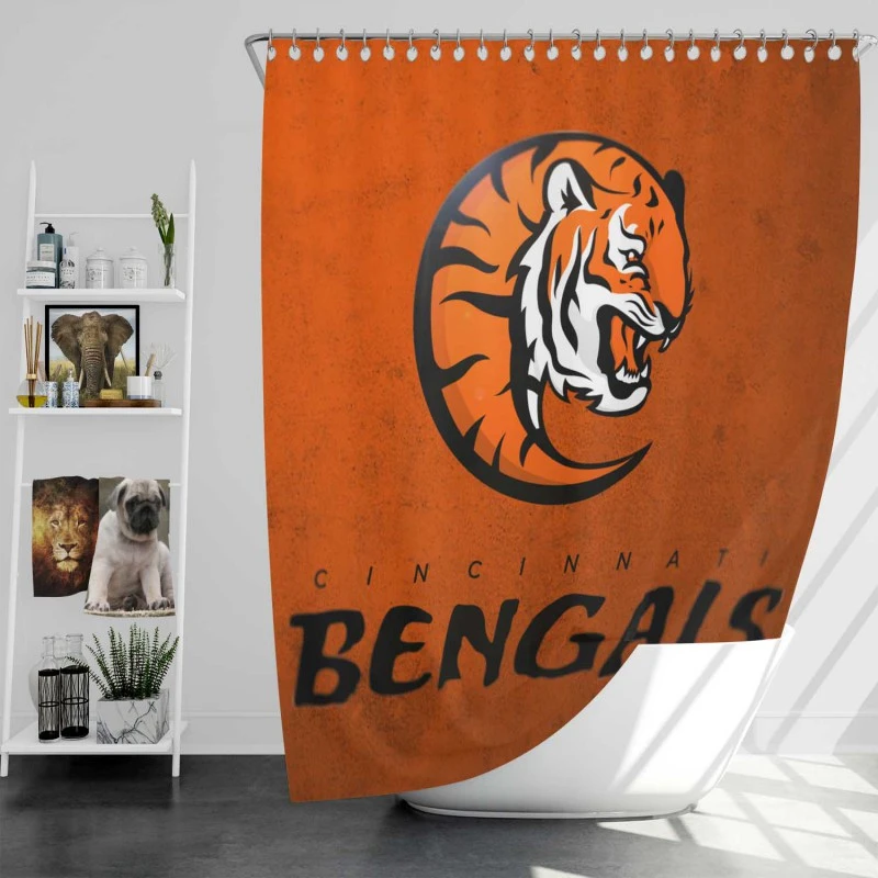 Energetic Nfl Football Team Cincinnati Bengals Shower Curtain