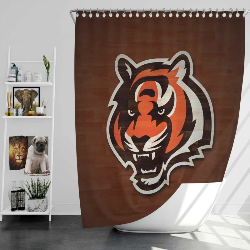 Cincinnati Bengals Professional American Football Team Shower Curtain