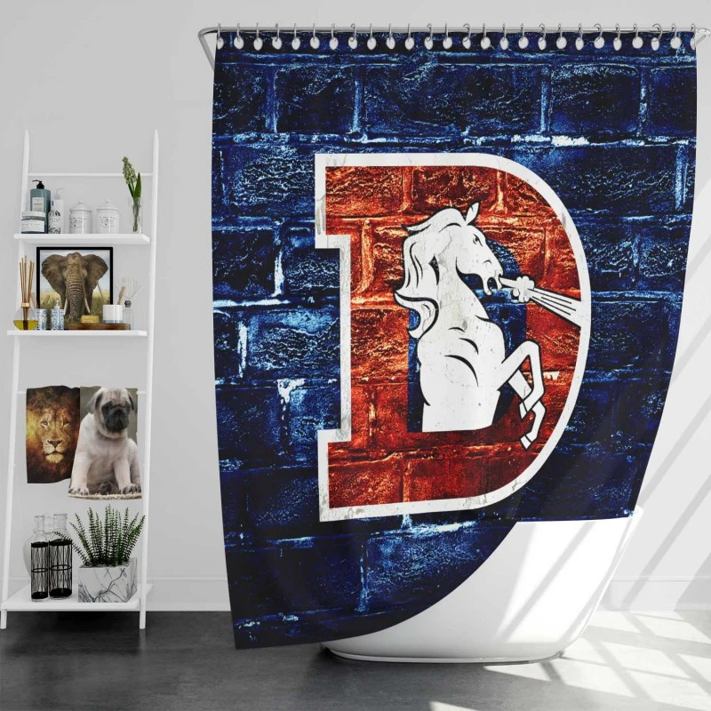 Denver Broncos Nfl Football Team Shower Curtain