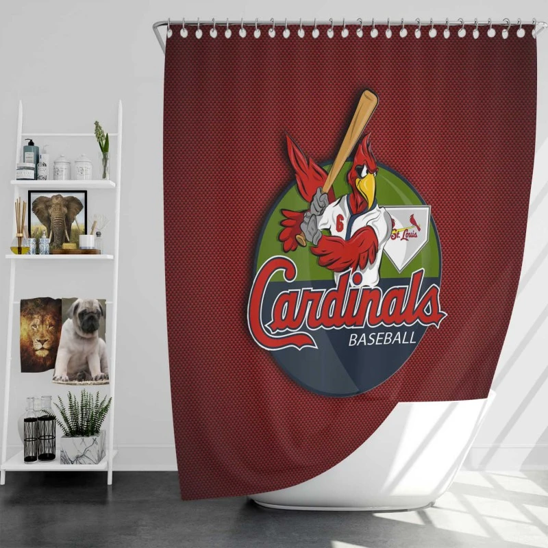 St Louis Cardinals Popular Baseball Club Mlb Shower Curtain