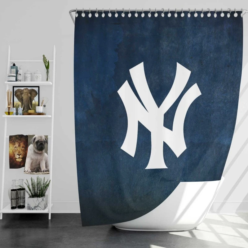 Official Mlb Baseball Club Yankees Shower Curtain