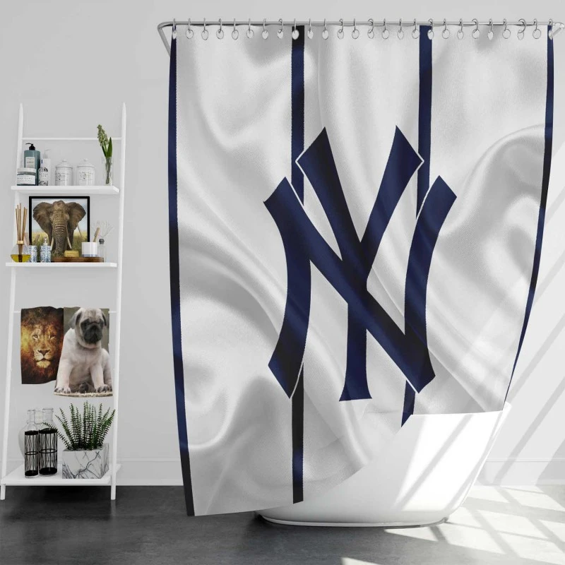 Powerful Mlb Baseball Team New York Yankees Shower Curtain