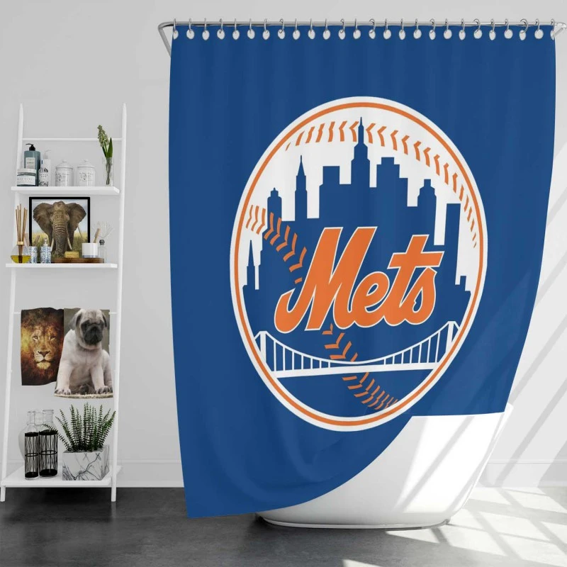 New York Mets Popular Mlb Baseball Team Shower Curtain