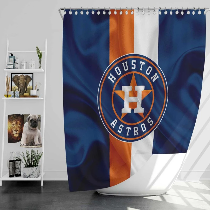Houston Astros Popular Mlb Baseball Team Shower Curtain