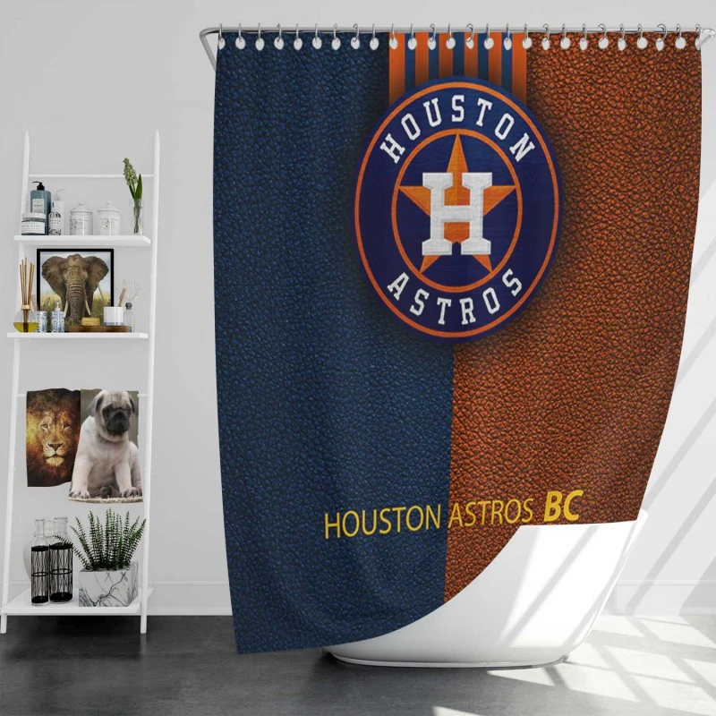 Houston Astros Professional Mlb Baseball Club Shower Curtain