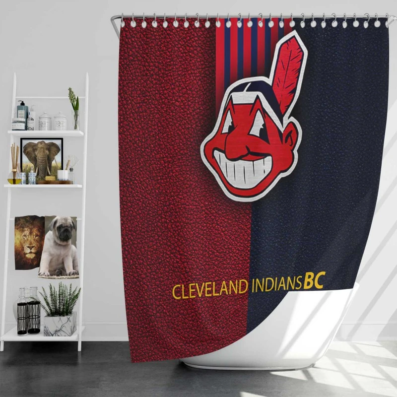 Cleveland Indians Popular Mlb Baseball Team Shower Curtain