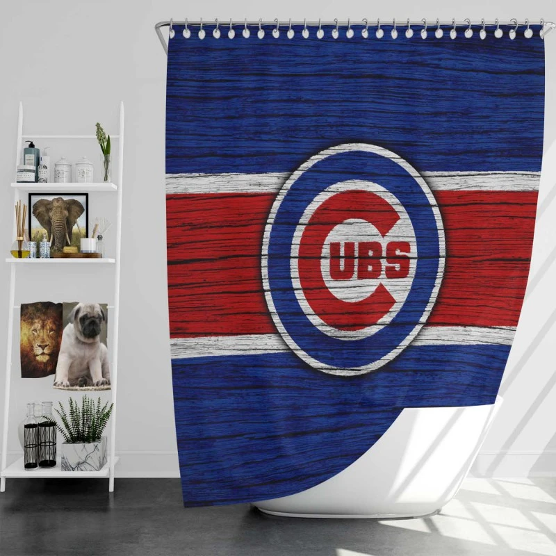Chicago Cubs Energetic Mlb Baseball Team Shower Curtain