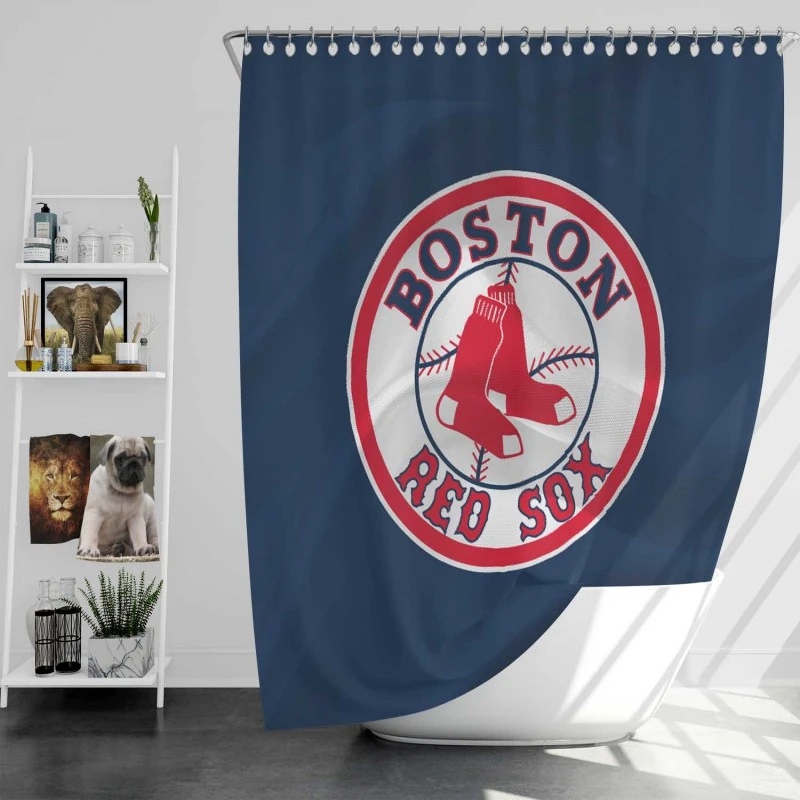 Boston Red Sox Classic Mlb Baseball Club Shower Curtain