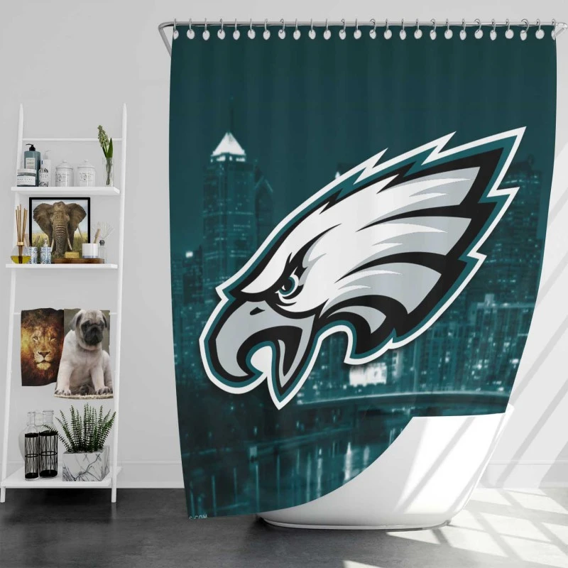 Energetic Nfl Football Player Philadelphia Eagles Shower Curtain