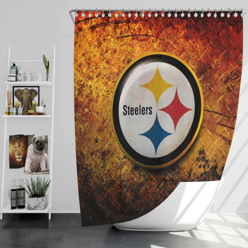 Spirited Nfl Team Pittsburgh Steelers Shower Curtain