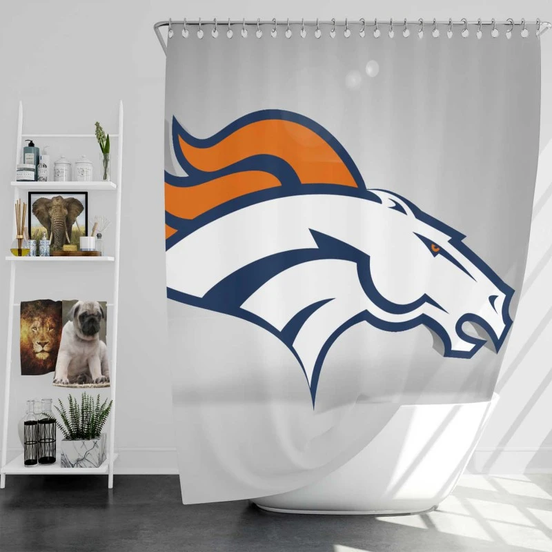 Denver Broncos Nfl Team Logo Shower Curtain