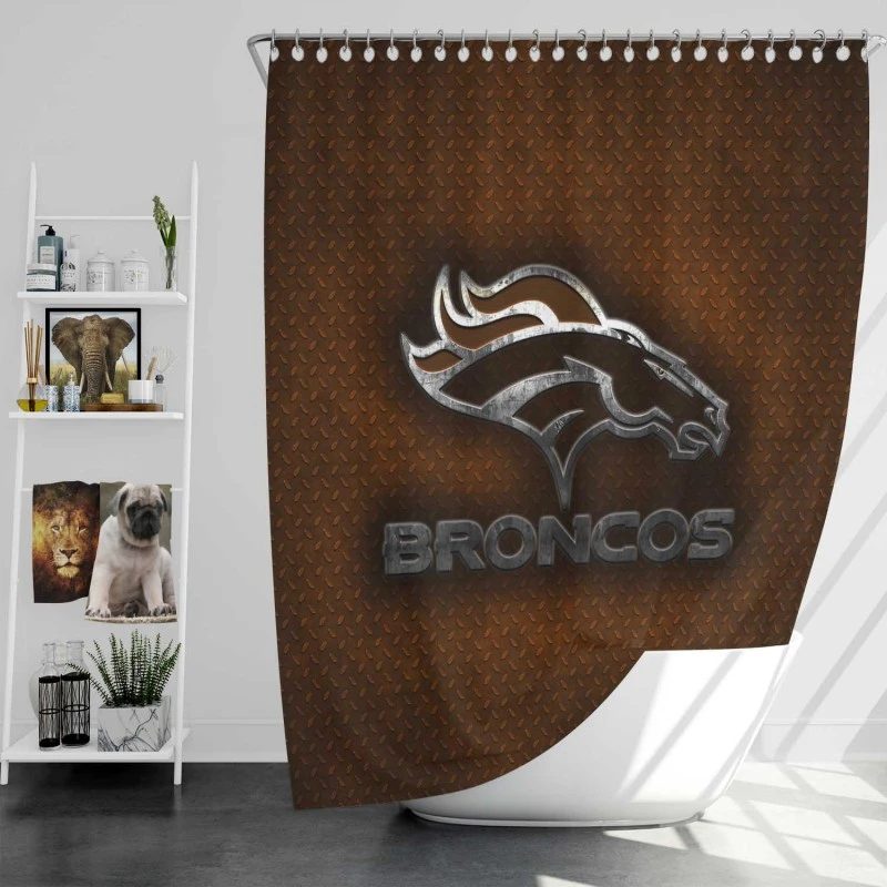 Denver Broncos Unique Nfl Football Club Shower Curtain