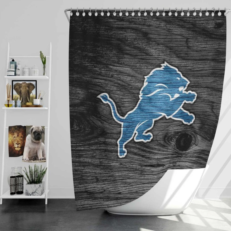 Popular Nfl American Football Team Detroit Lions Shower Curtain