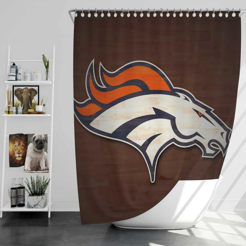 Denver Broncos Strong Nlf Football Club Shower Curtain