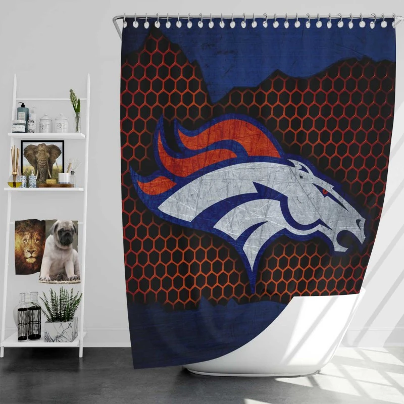 Competitive Nfl Football Team Denver Broncos Shower Curtain