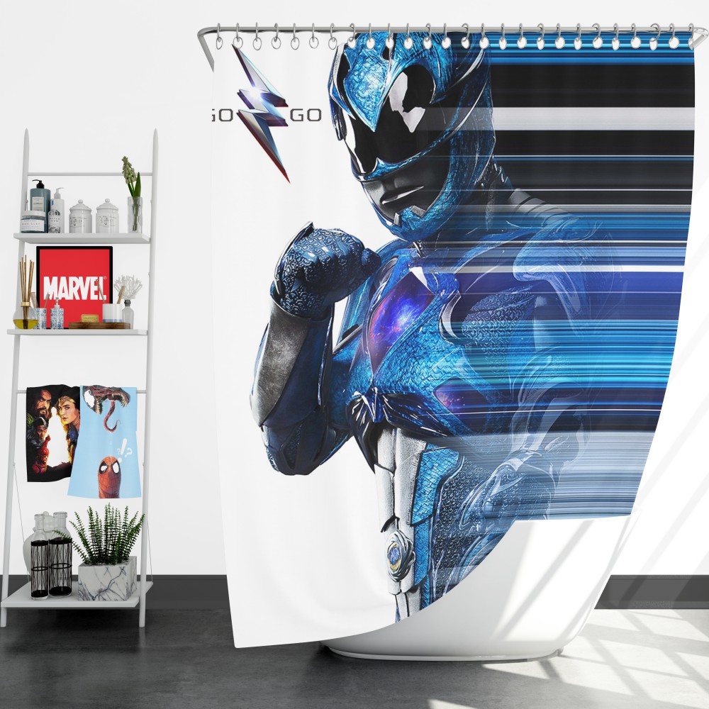 Power Rangers The Blue Ranger Shower Curtain