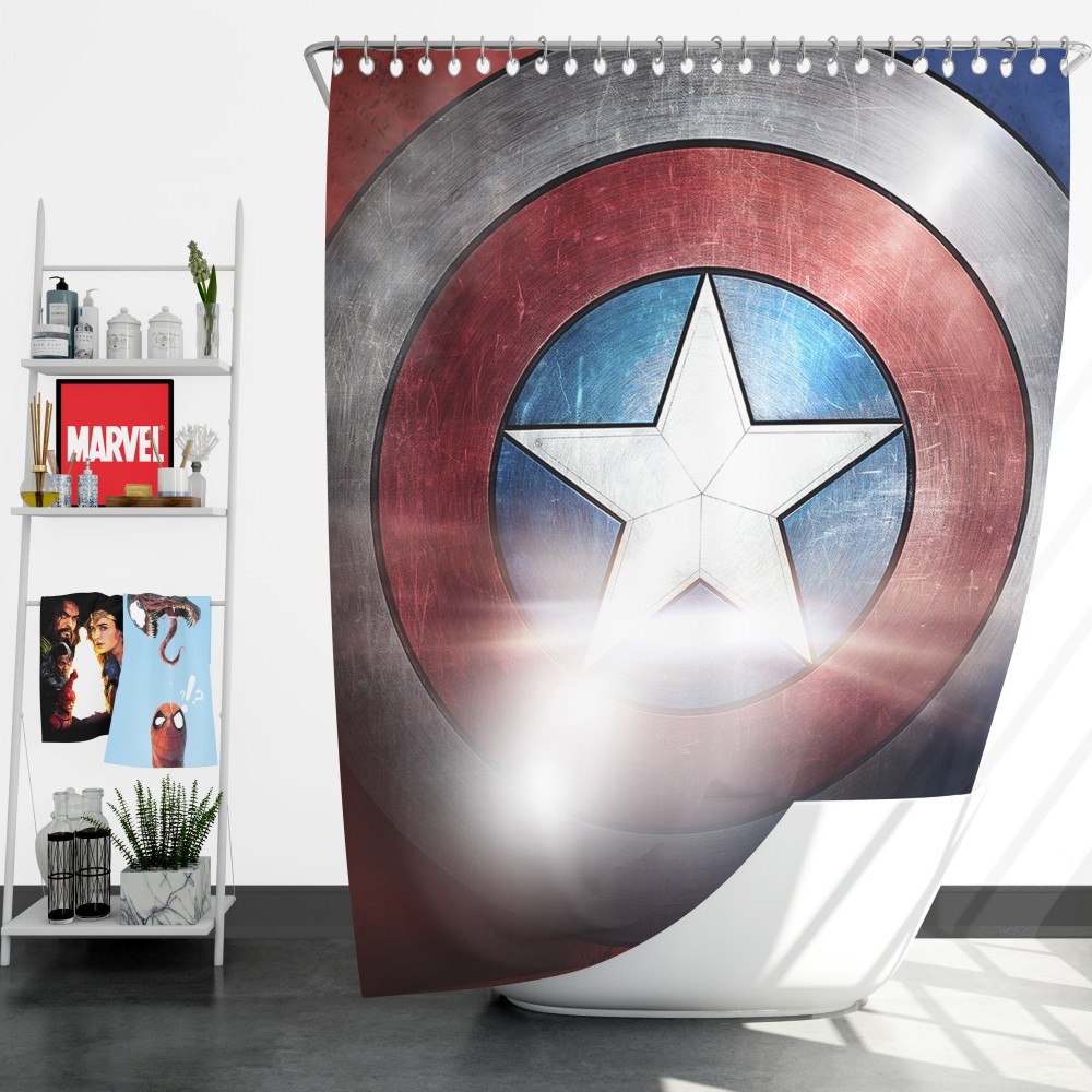 Captain America Shield American Marvel Shower Curtain
