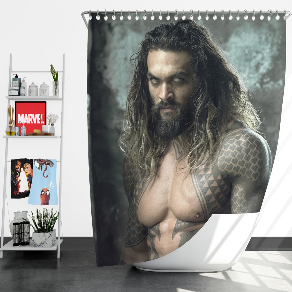 Jason Momoa Aquaman Justice League Shower Curtain