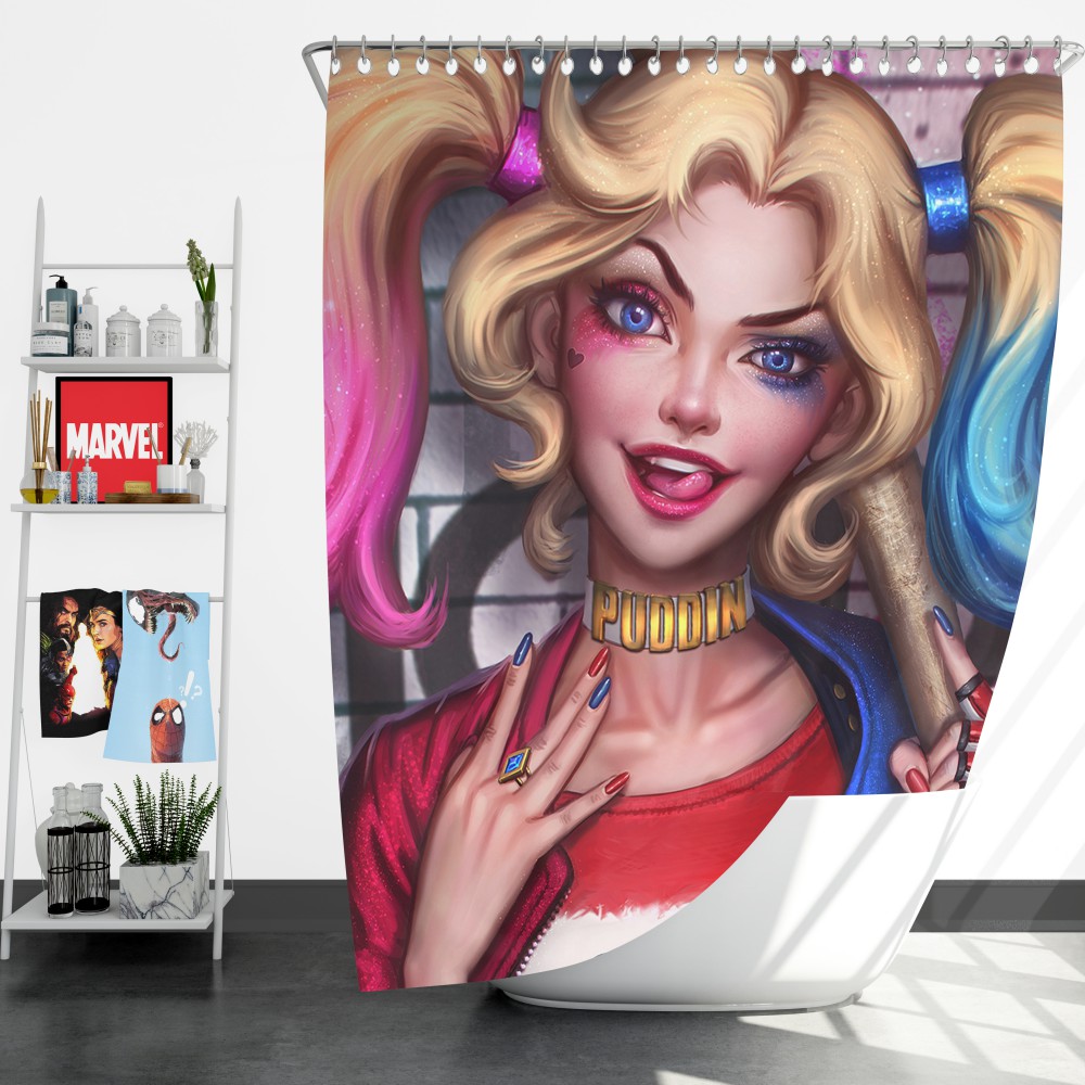 Harley Quinn Dc Comics Artwork Shower Curtain