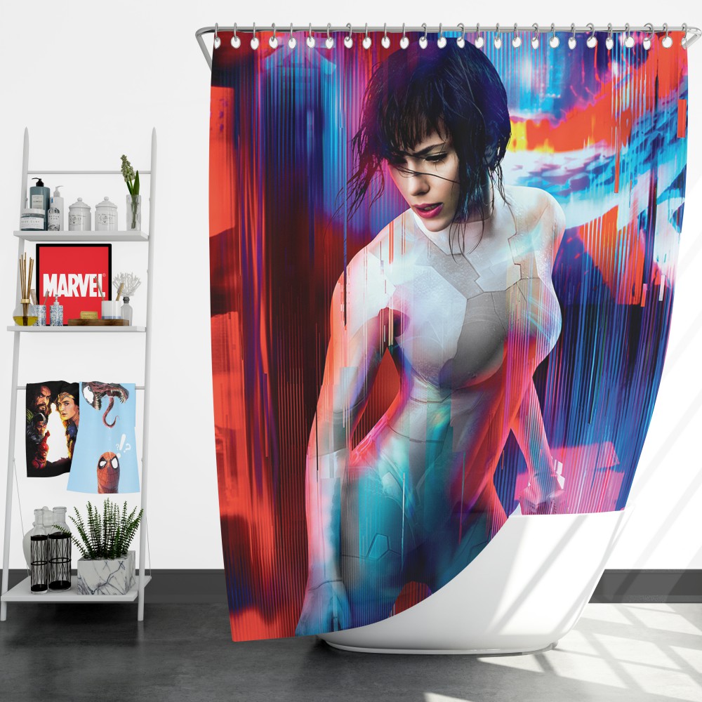 Ghost In The Shell Scarlett Johansson Shower Curtain