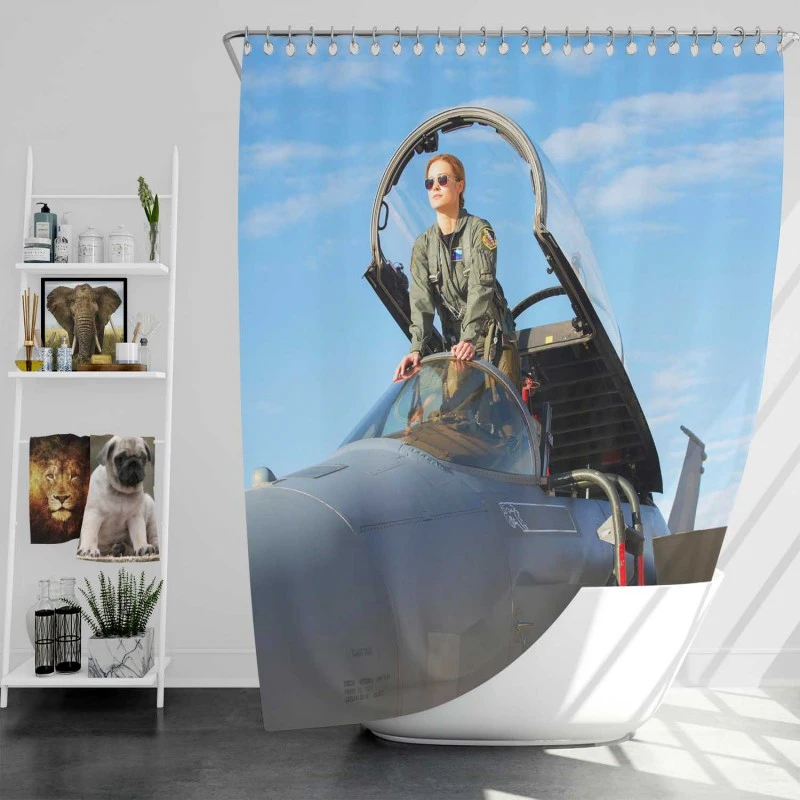 Captain Marvel Movie Brie Larson Mcu Bath Shower Curtain