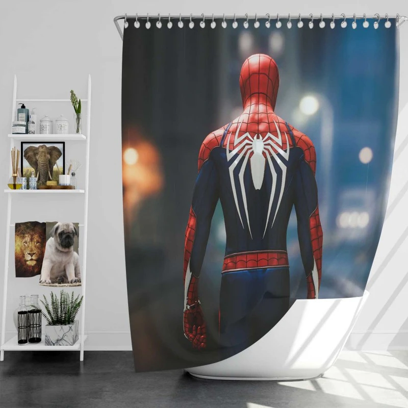 Spider-Man Ps4 Advanced Suit Bath Shower Curtain