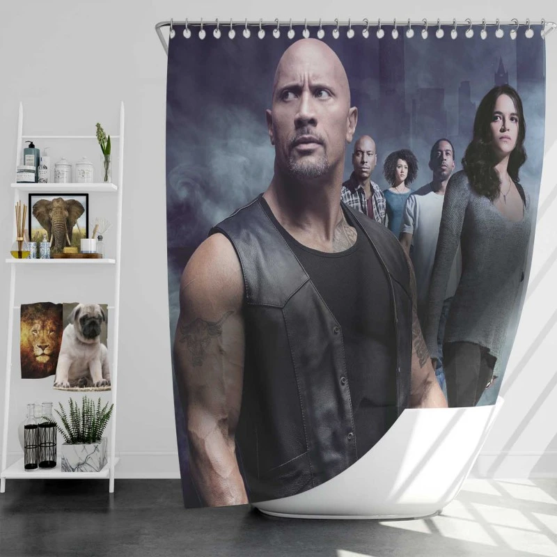 The Fate Of The Furious Movie Poster Bath Shower Curtain