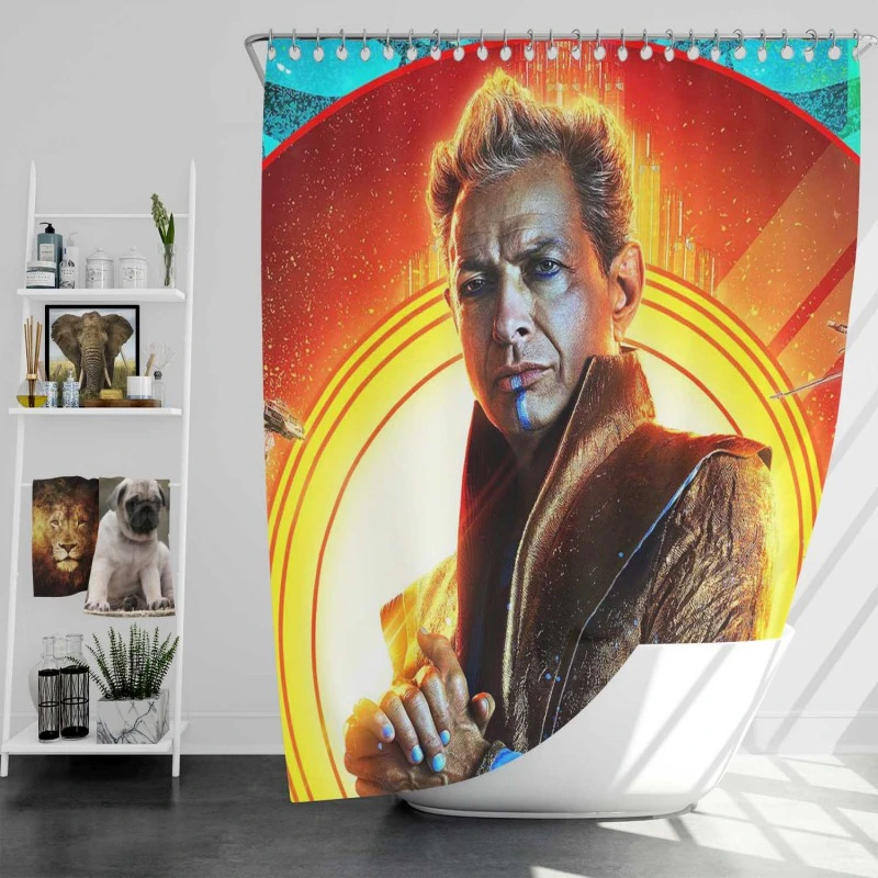 Thor Ragnarok Movie Jeff Goldblum Grandmaster Comic Bath Shower Curtain