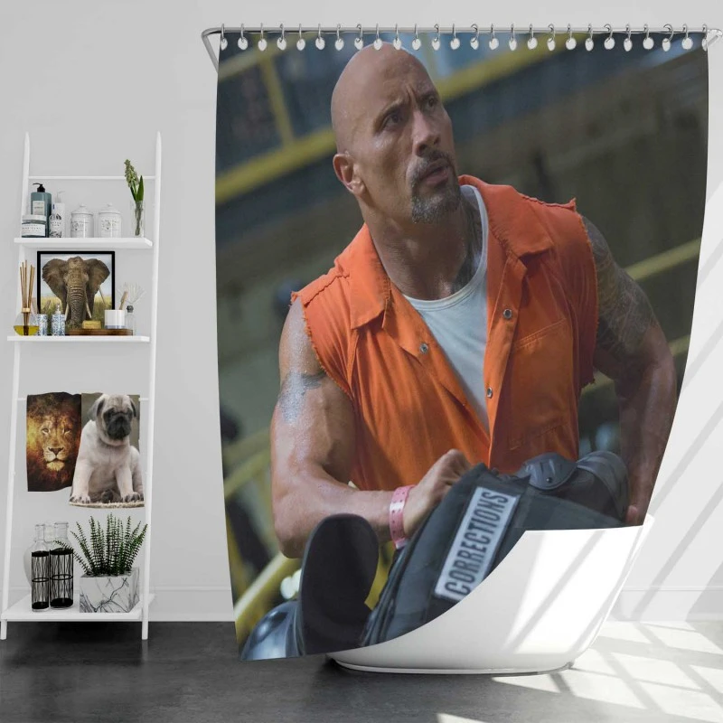 The Fate Of The Furious Movie Luke Hobbs Bath Shower Curtain