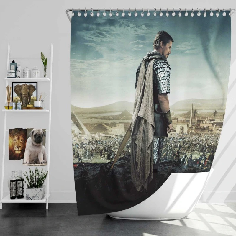 Exodus Gods And Kings Movie Christian Bale Bath Shower Curtain