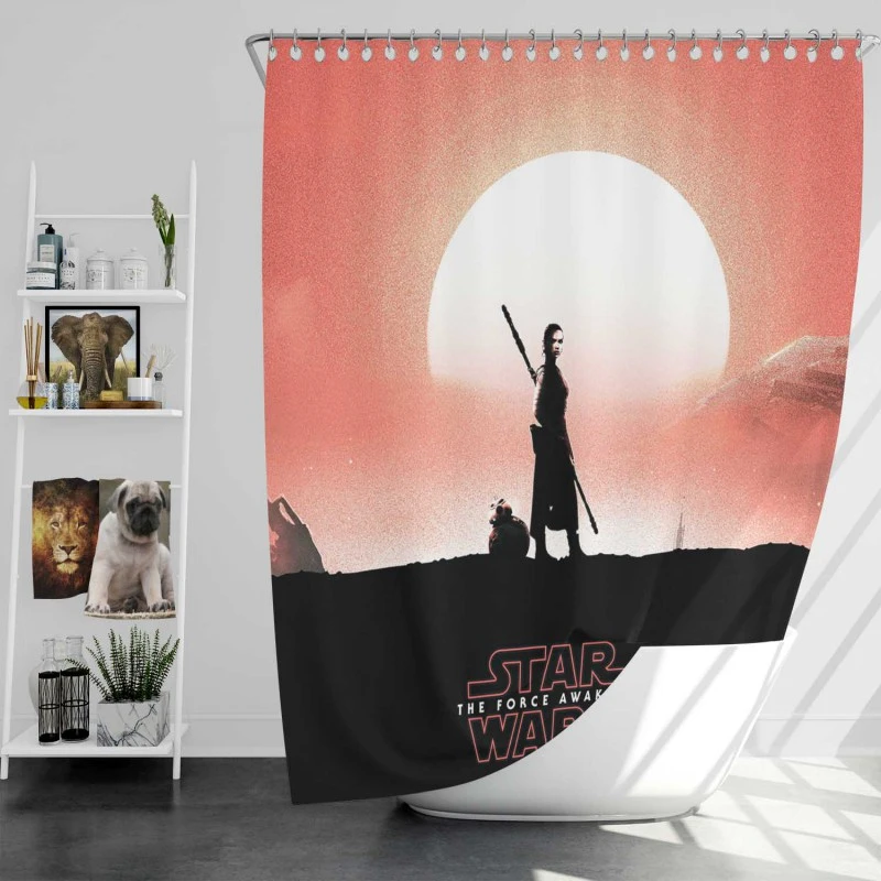 Star Wars Episode Vii The Force Awakens Movie Bb8 Bath Shower Curtain