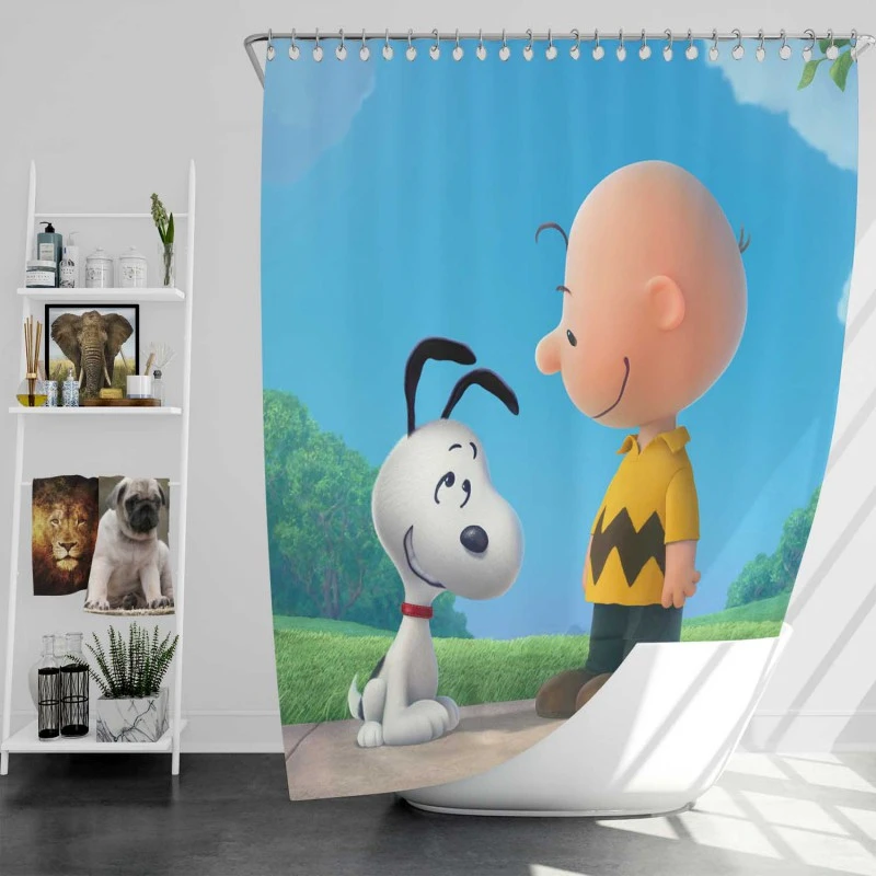 Snoop In The Peanuts Kids Movie Bath Shower Curtain