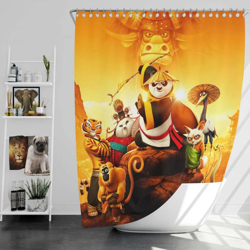 Po In Kung Fu Panda 3 Movie Kids Comedy Bath Shower Curtain