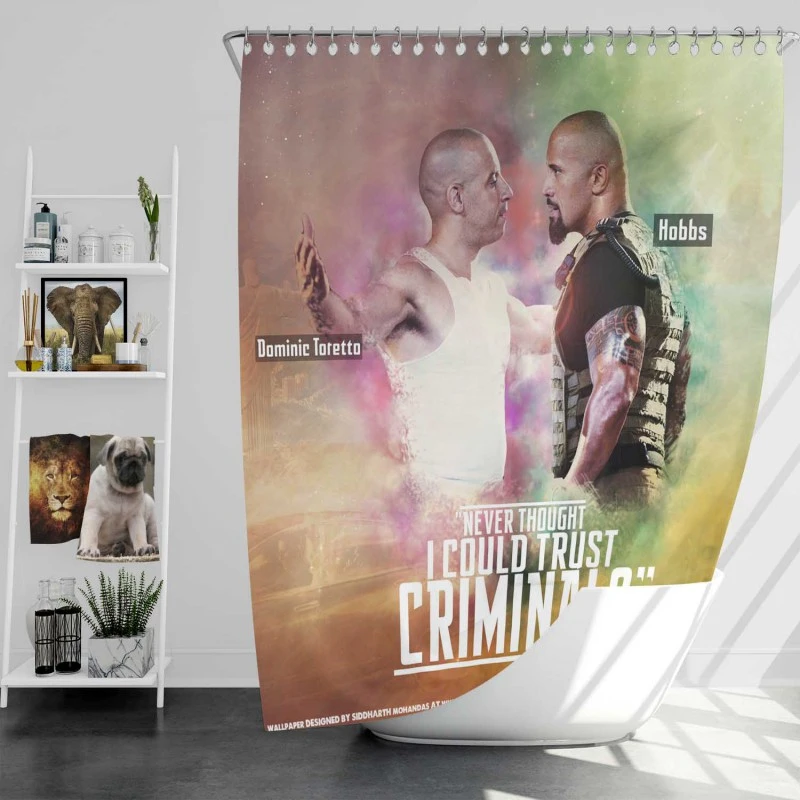 Fast & Furious 6 Movie Dom And Luke Bath Shower Curtain