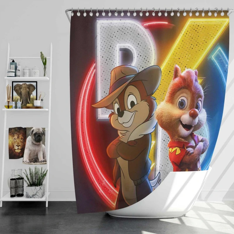 Chip N Dale Rescue Rangers Movie Bath Shower Curtain