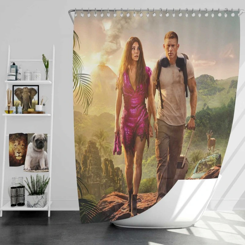The Lost City Movie Sandra Bullock Channing Tatum Bath Shower Curtain