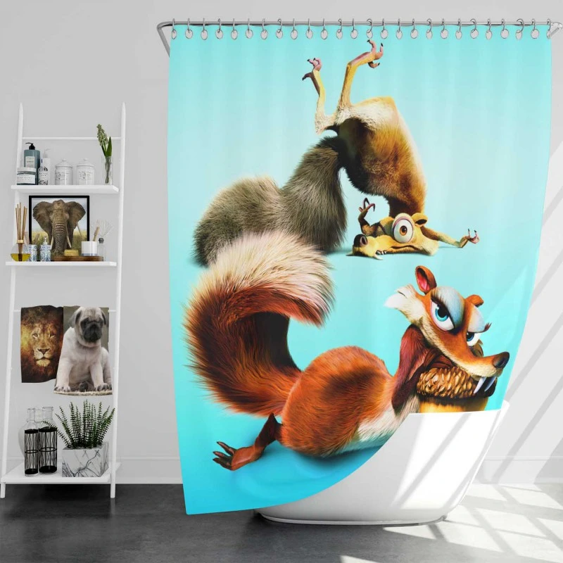 Ice Age Dawn Of The Dinosaurs Movie Scrat Bath Shower Curtain