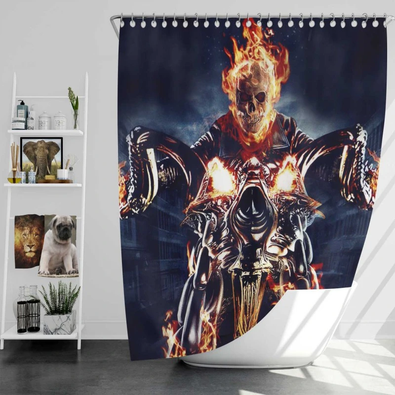 Ghost Rider Movie Bath Shower Curtain