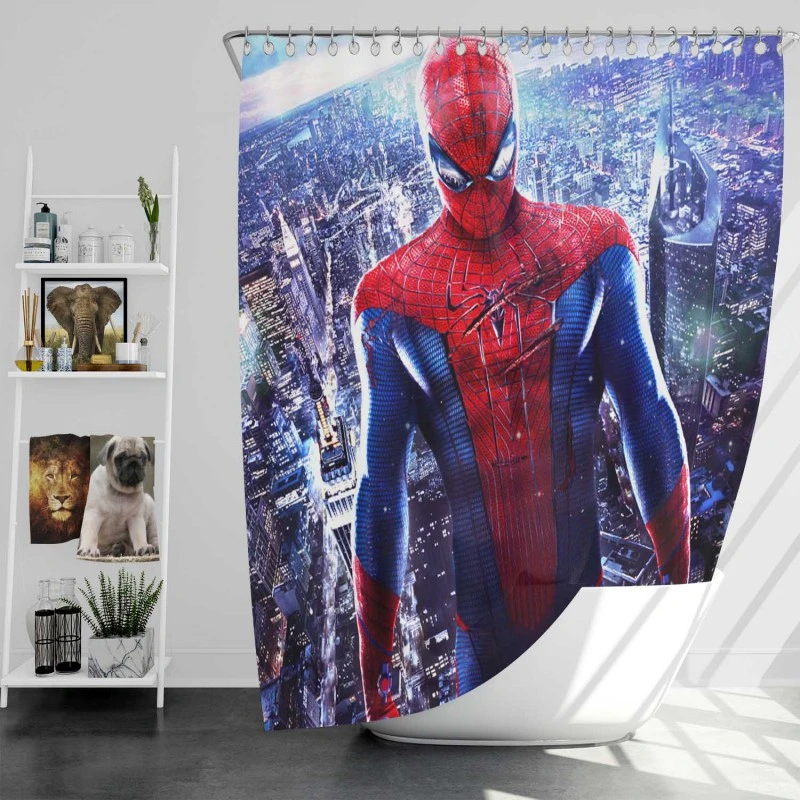 The Amazing Spider-Man Poster Enhanced Movie Bath Shower Curtain