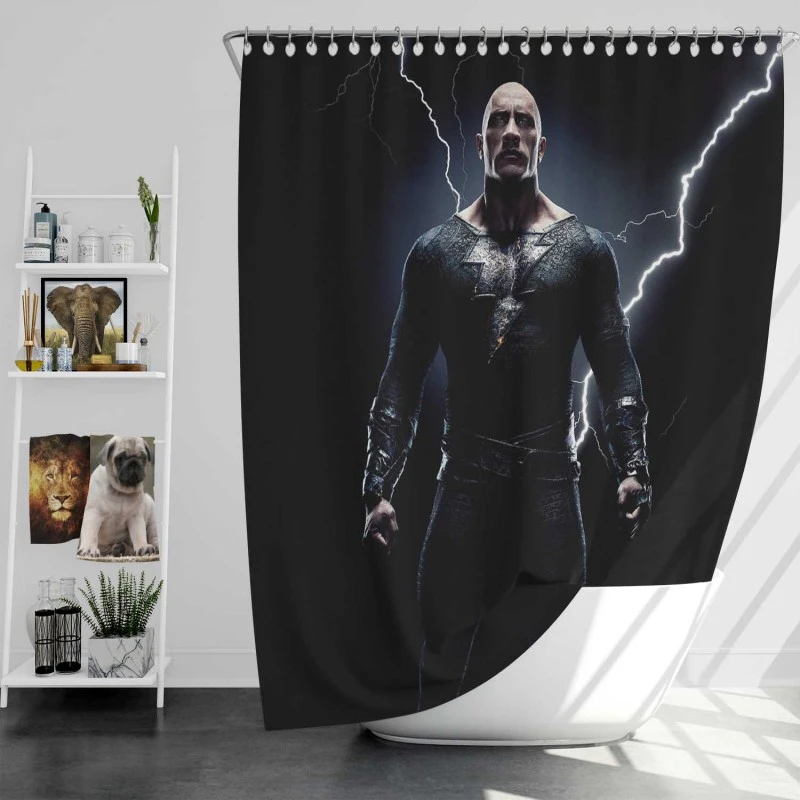 Dwayne Johnson In Black Adam Dc Movie Bath Shower Curtain