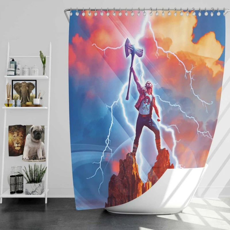 Thor Love And Thunder Movie Marvel Bath Shower Curtain