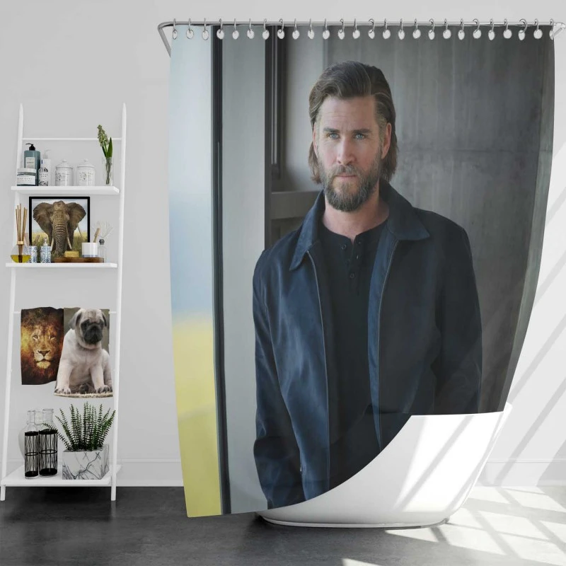 Poker Face Movie Liam Hemsworth Bath Shower Curtain