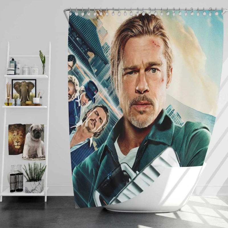 Brad Pitt In Bullet Train Movie Bath Shower Curtain