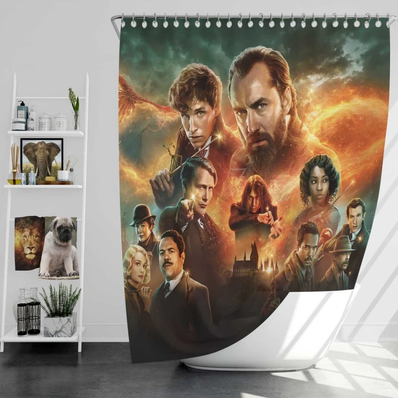 The Secrets Of Dumbledore Movie Bath Shower Curtain