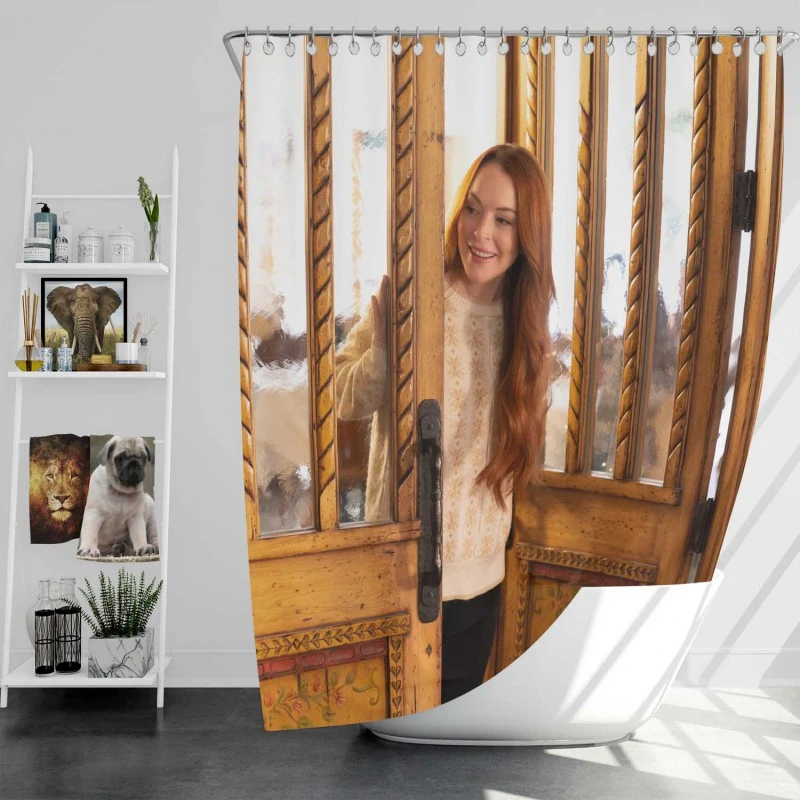 Falling For Christmas Movie Lindsay Lohan Bath Shower Curtain