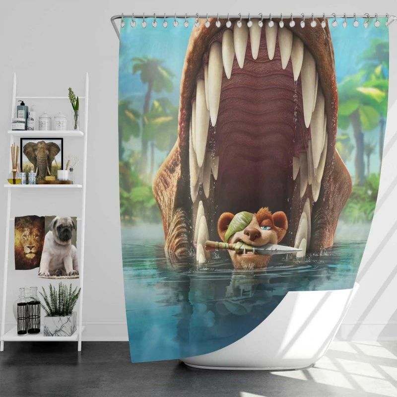 The Ice Age Adventures Of Buck Wild Animation Movie Bath Shower Curtain