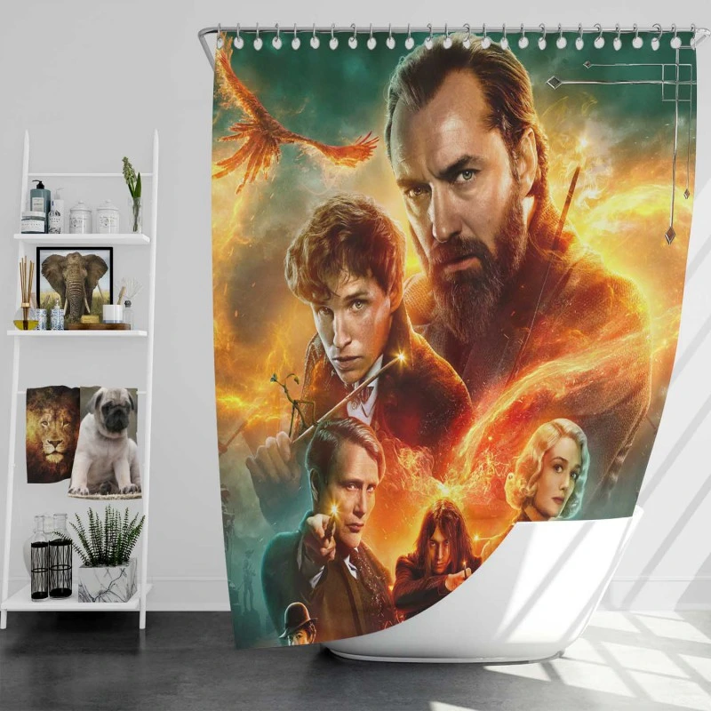 Fantastic Beasts The Secrets Of Dumbledore Movie Poster Bath Shower Curtain