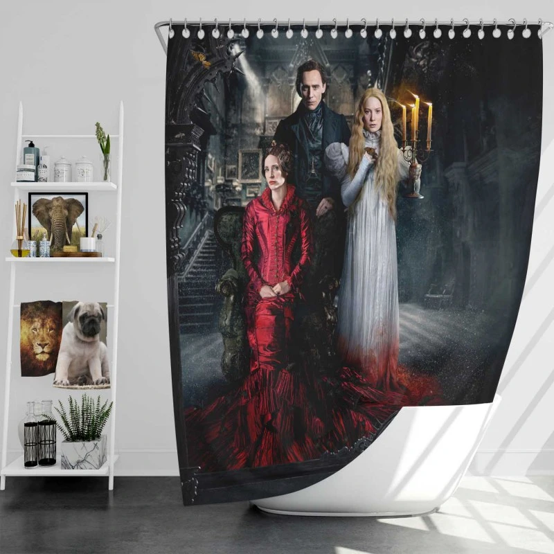 Crimson Peak Movie Mia Wasikowska, Tom Hiddleston, Jessica Chastain Bath Shower Curtain