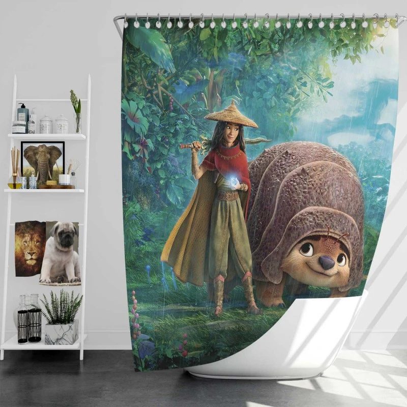 Raya And The Last Dragon Movie Bath Shower Curtain